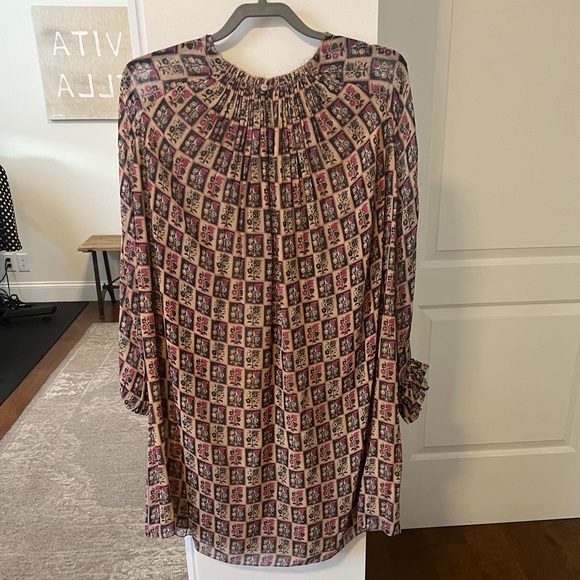ANTHROPOLOGIE Tanvi Kedia Long Sleeve Taliyah Abstract Shift Dress - Picture 4 of 4
